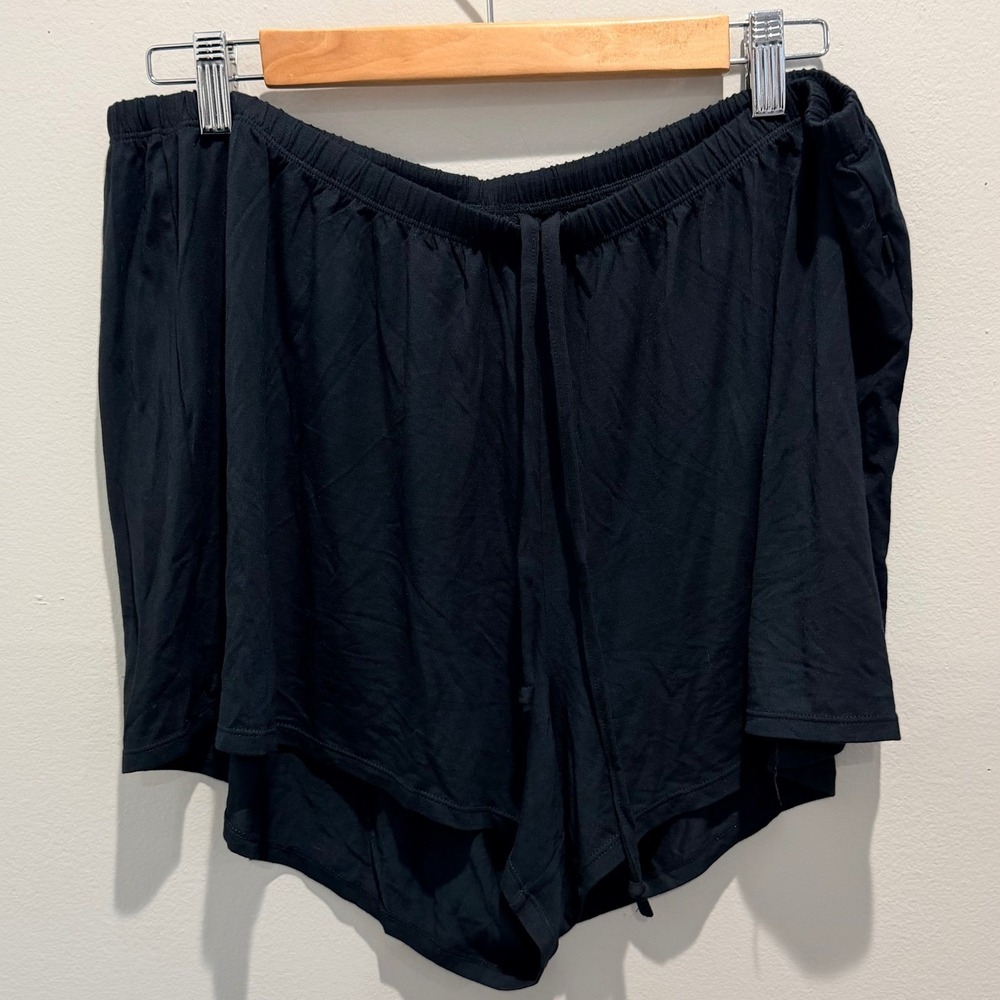 NWT SKIMS Black Soft Sleep Lounge Drawstring Shorts | Size XL (Shorts only)